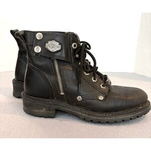 Harley-Davidson Black Lace-Up Women's Boots